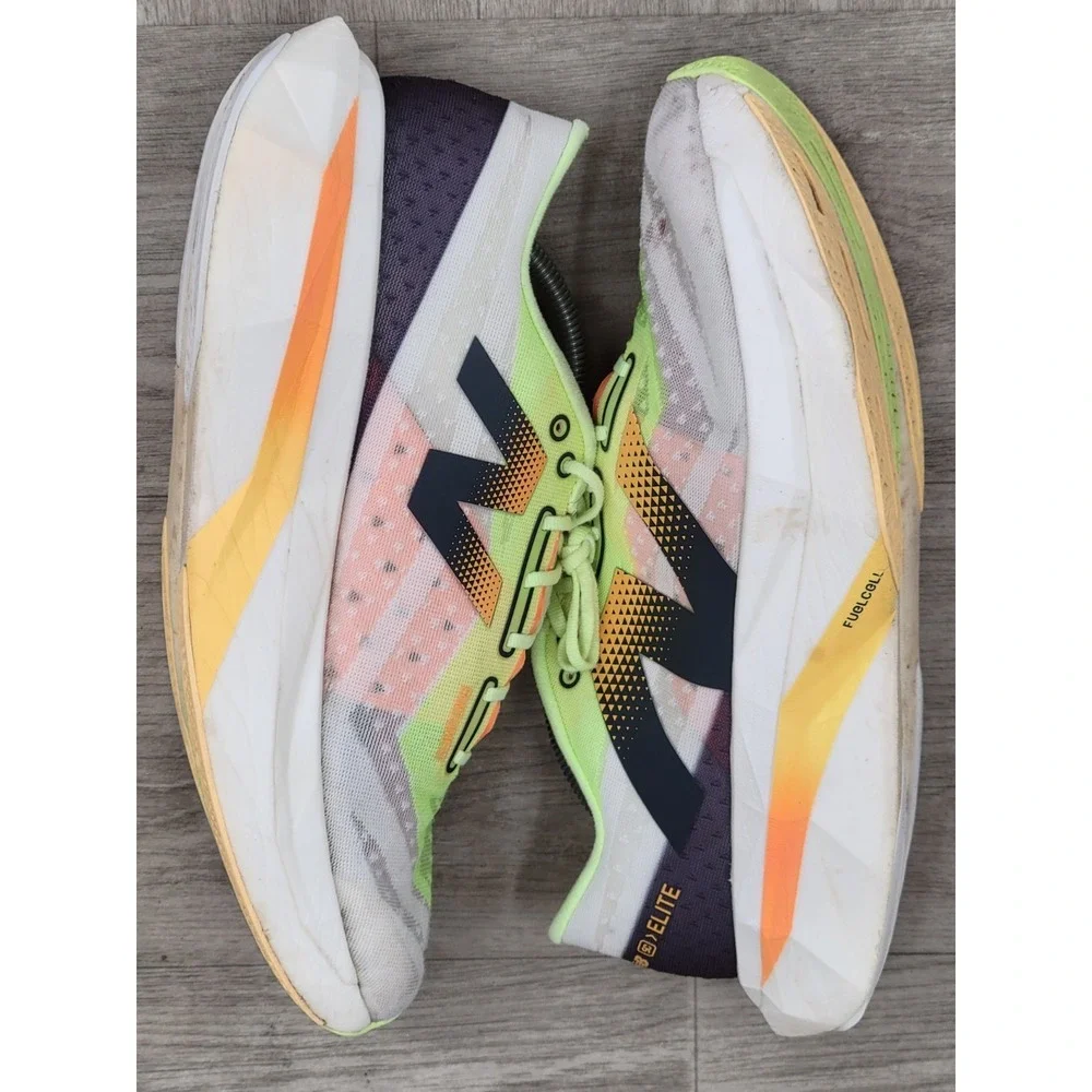 New Balance FuelCell SuperComp MDXv3 White Bleached Lime Glo Size 11 D